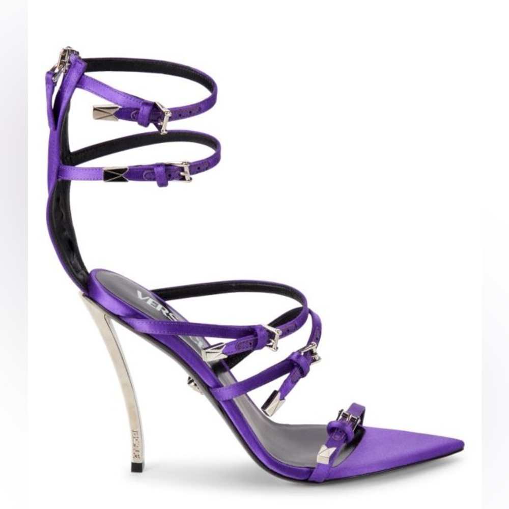 Versace Purple Strappy Stiletto Sandals | 40.5 (US 10.5) | NWOB | $1,575 Retail